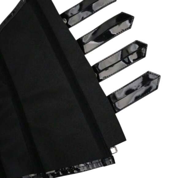 Women Punk Style Zipper Closure Bustier Waist Belt Cropped Corset - Picture 5 of 5